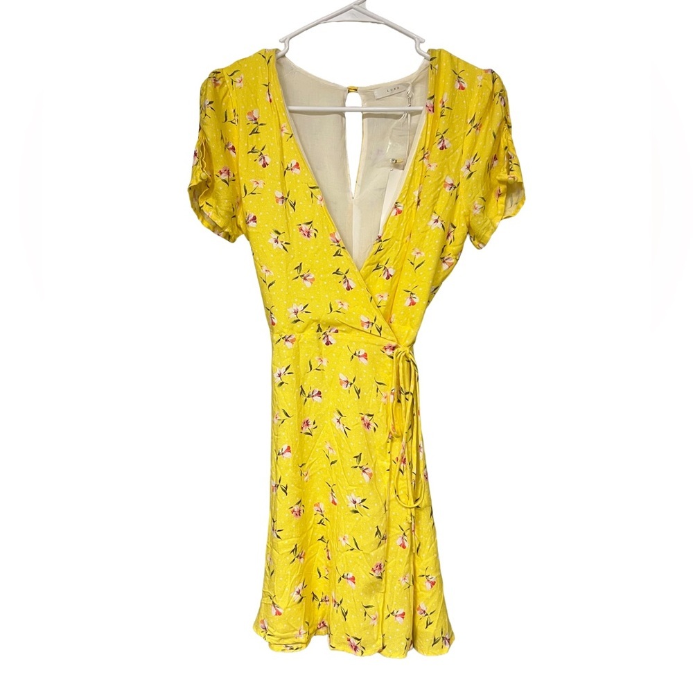 Lush Yellow Floral Mini Dress
